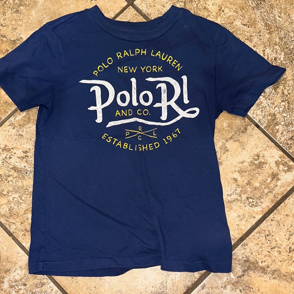 Polo by Ralph Lauren Kids Navy Graphic Tee Sz 7